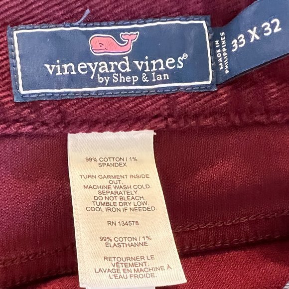 Vineyard Vines Other - Vineyard Vines Red Corduroy Size 33 Length 32